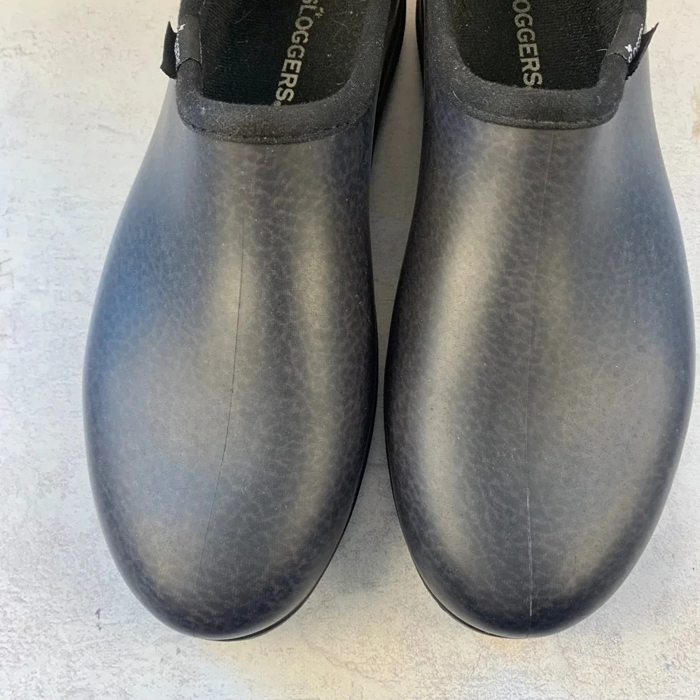 Sloggers Men 12 Garden Shoes Black Textured Waterproof Rubber Slip On Rain Clogs